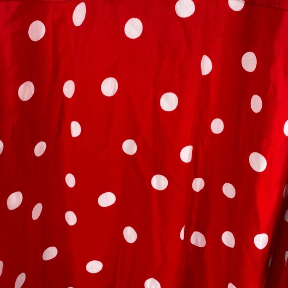 Susan Graver Top Women's Long Sleeve Button Up Tunic Polka Dot Red Size 2X - Picture 7 of 11